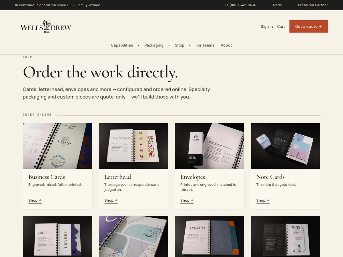 The wellsdrew.com shop after go-live on Odoo 19.