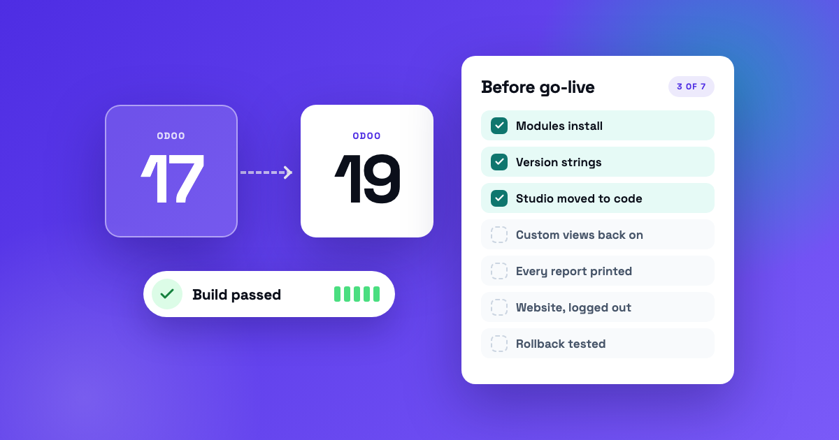 Odoo 17 to 19 Upgrade: What a Green Build Doesn’t Tell You